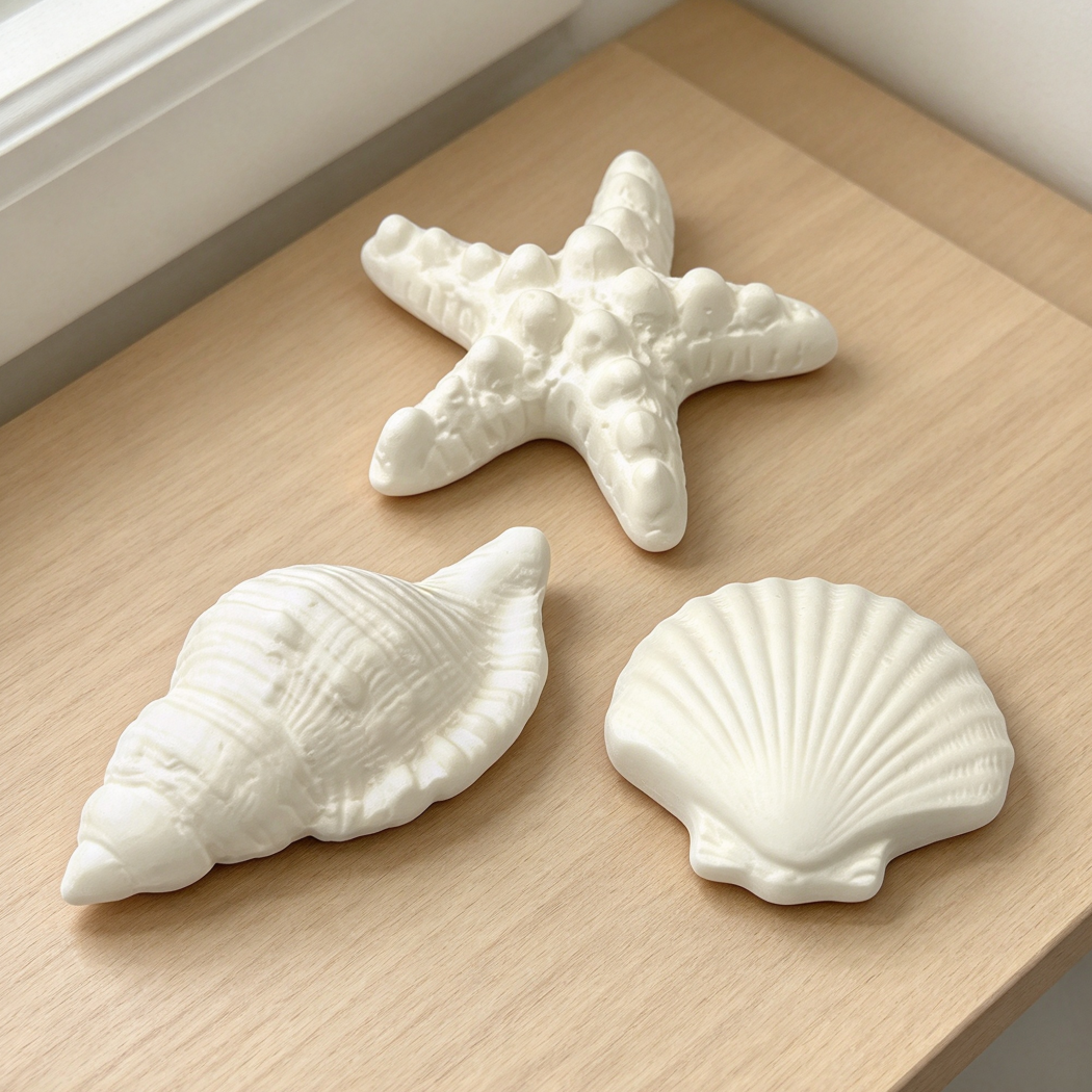 3-Piece Ceramic Clay Passive Stone Diffuser Set Marine Life
