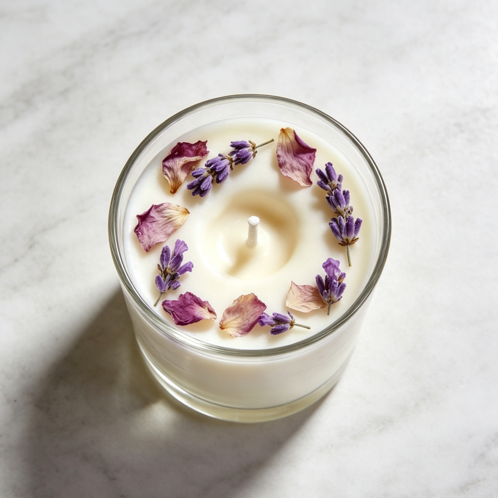 Dried Flower Soy Wax Glass Candle
