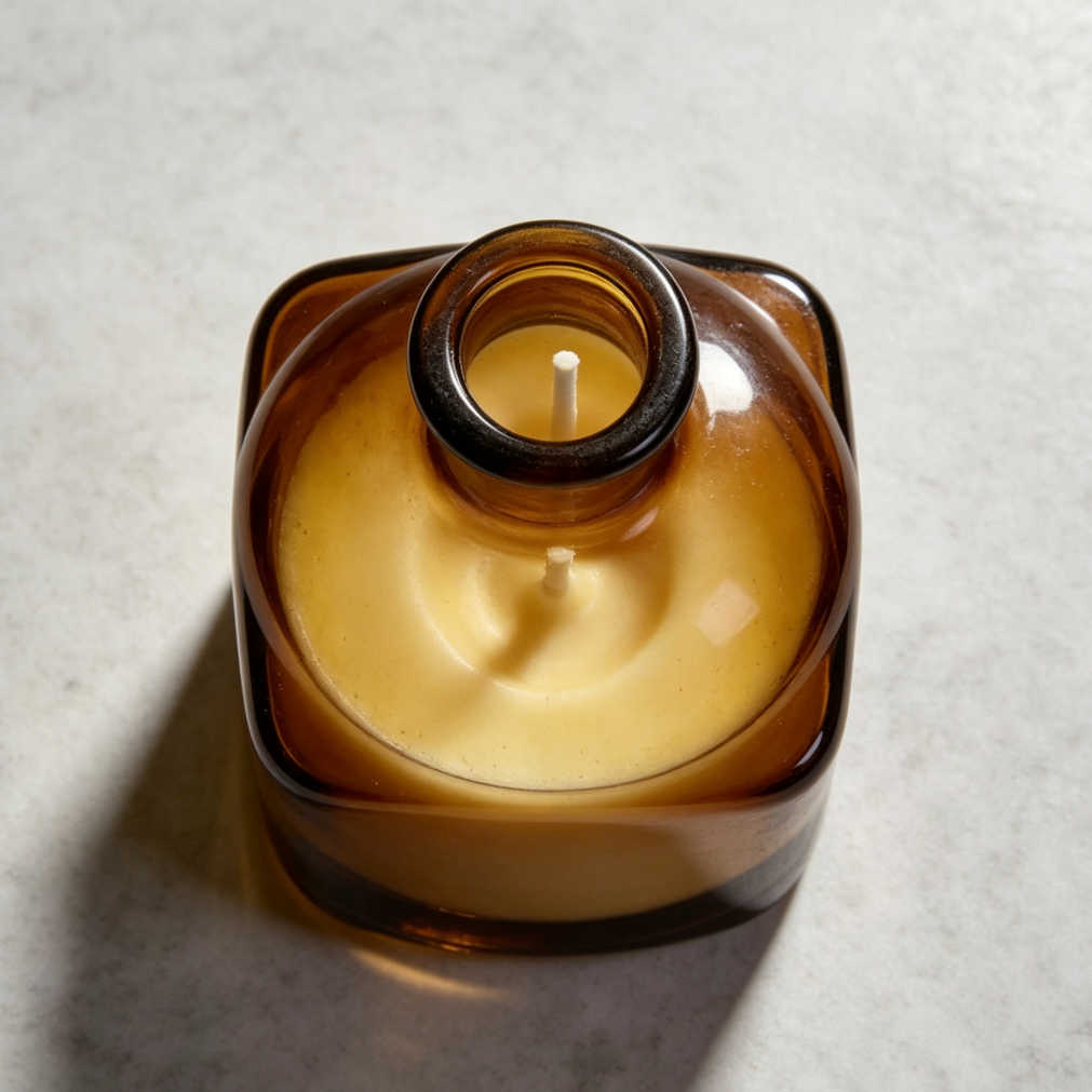 Coffee Bean Square Glass Candle