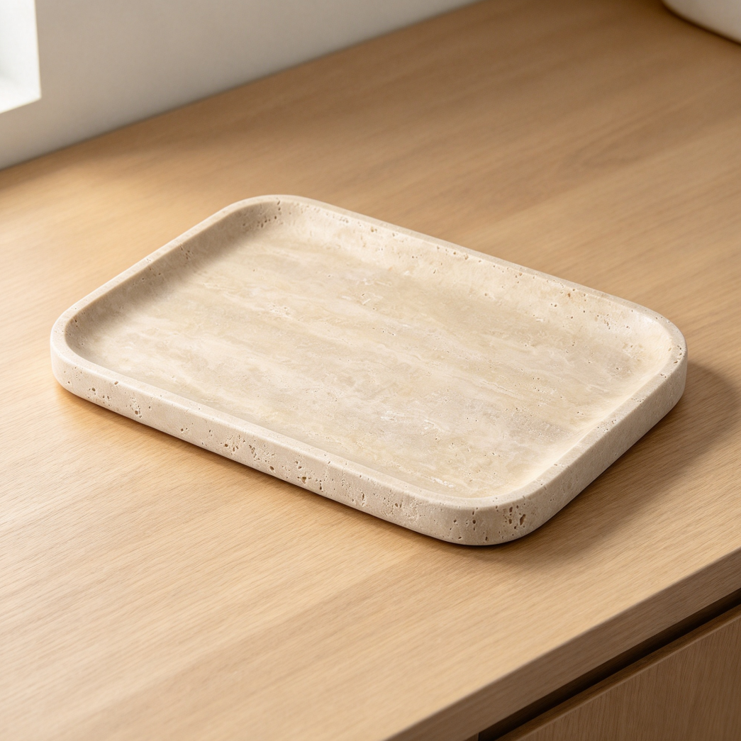 12x8 Travertine Vanity and Serving Tray - Image 2
