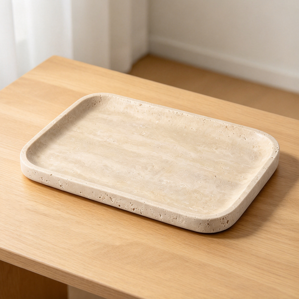 12x8 Travertine Vanity and Serving Tray