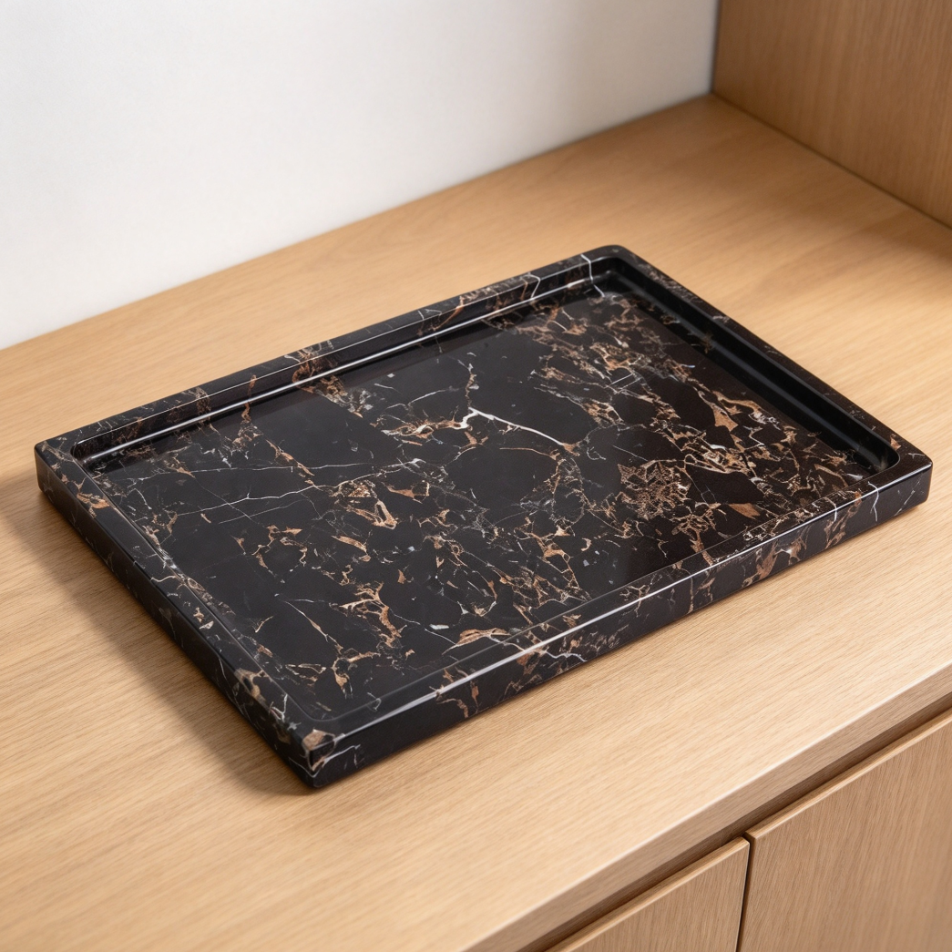 Natural Marble Decorative Storage and Serving Tray - Image 2