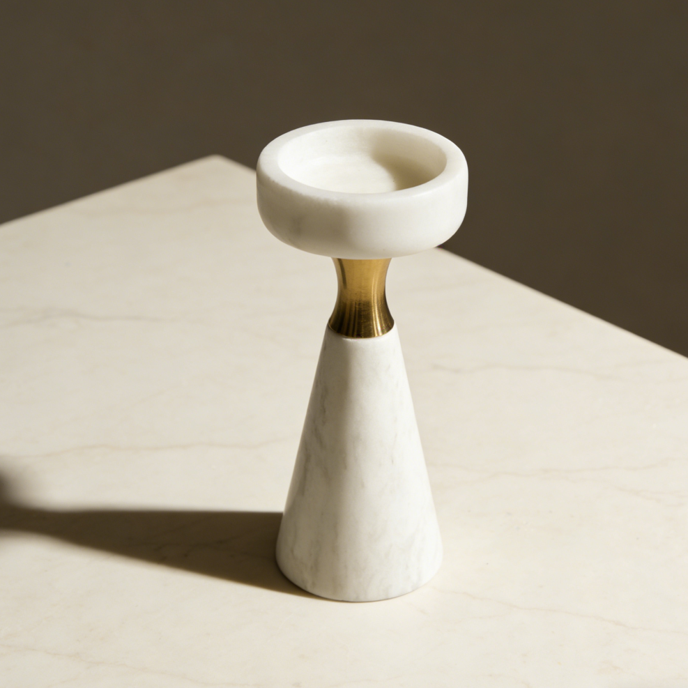 4-Piece Nordic Marble Candlestick Holders