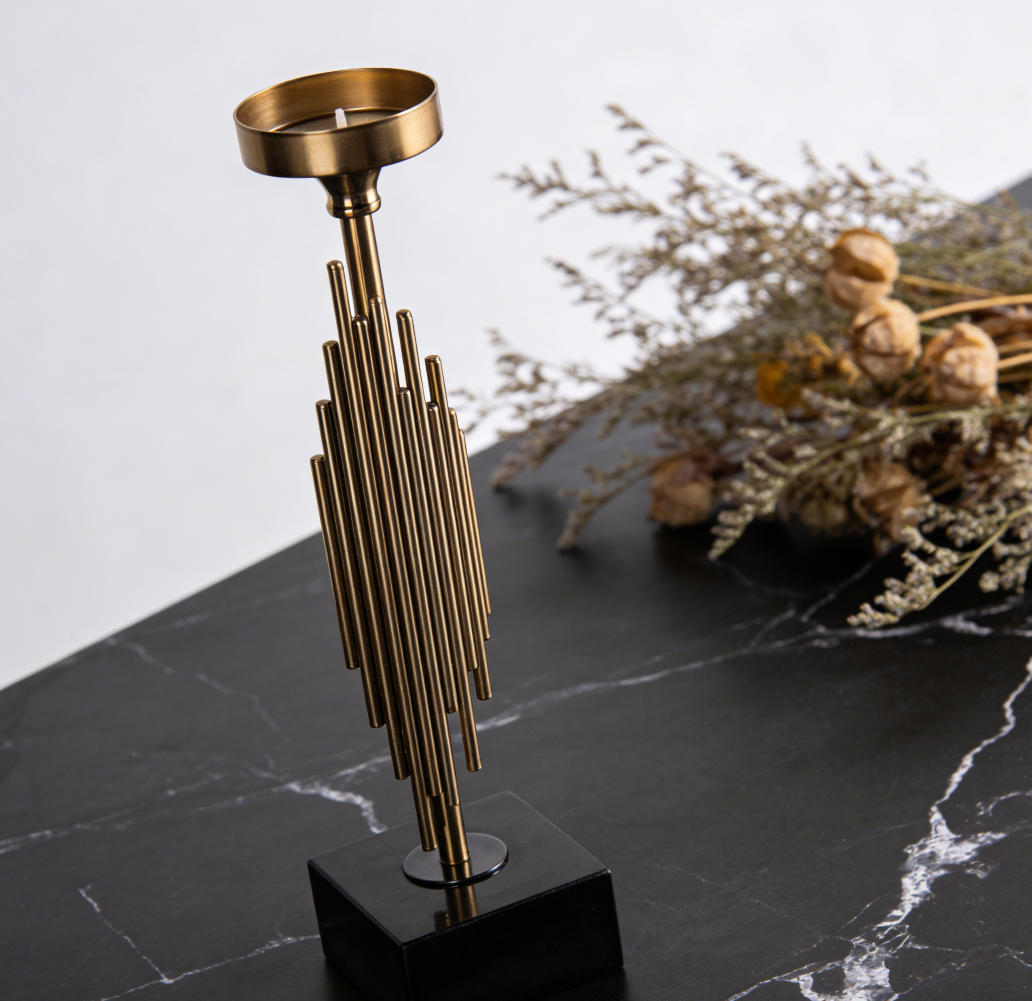 3-Piece Small Nordic Metal Taper Candle Holders - Image 2