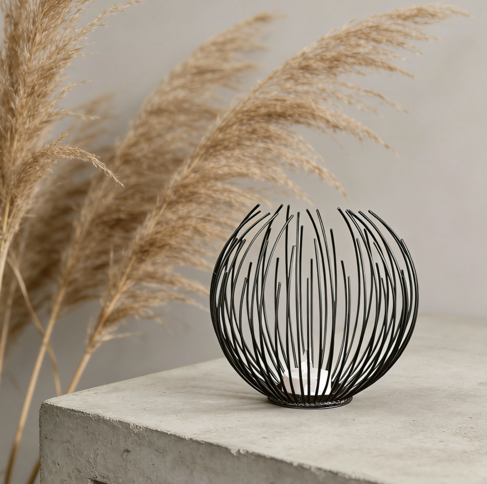 4-Piece Gold Geometric Hollow Minimalist Candle Holders